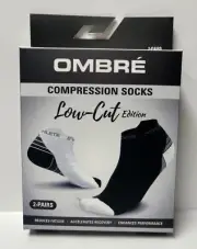 Ever Athlete Compression Socks Low Cut Ombre L/XL Black/White/Pink