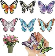 8Pcs Diamond Art Kits Diamond Art Kits for Garden Decor Stakes Mini Diamond Art Set DIY Diamond Art Rhinestone Drawing Ornament for Indoor Outdoor Garden Yard Decor