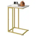C Shaped Side Table, Narrow Sofa End Table, Small Coffee Snack Table, Laptop ...