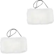 [XolngYYeng] 2pcs Plush Hand Warmer Pillow Portable Warmer Pouch Outdoor Supply Women's Faux Fur Hand Muff Portable Hands Muff Artificial Fur Warmer Bag Delicate Hands Muff Arm Warmer Muff