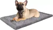 Dog Crate Pad 30x19 inch Gray Memory Foam Bed Mat for Small Medium, Grey