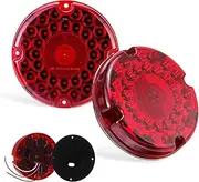 VINAUO 7" LED Tail Light, 36 LED 7 in Round Tail Lights, Bus LED Lights, LED School Bus Lights, RV Tail Lights, Bus Tail Lights, LED Trailer Lights Kit, 7" LED Transit, Round Trailer Lights