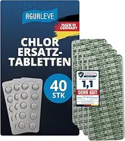 AGUALEVE® 40 Free Chlorine (DPD1) Rapid Pool Test Tablets for Pool Water Shake Test Brand Quality Made in Germany with Free Digital Pool Care Guide