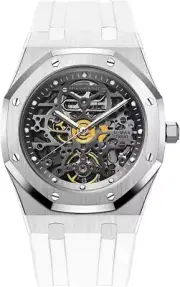 Geometric Skeleton Men's Watch - Waterproof, Shock Resistant with Silicone Strap
