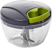 Compact Fast Vegetable Fruit Chopper Cutter Food Onion Veggie Dicer Slicer Kitchen Tool (Grey, One Size)