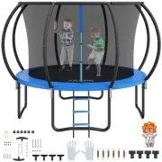 VEVOR 10FT Trampoline, 330 lbs Trampoline with Enclosure Net, Ladder, and Curved