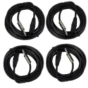 4Pcs 15FT XLR 3Pin Cable to 6.35mm 1/4" Cable Stereo Mono Shielded Cables Cord