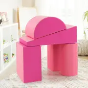 CostwayKid Crawl Climb Foam Shapes Playset for Toddler-Rose