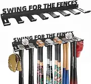 Baseball Bat Storage Rack Hanger Hanging Storage Organizer Display Wall Mount Holds 14 Bats Metal Heavy Duty Sports Home Equipment Organizer Hooks Hardware Included Swing for the Fences