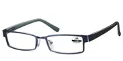 Rectangle Full Rim Metal Men's Glasses Blue Size +1.00 - Lenses Included - Private Health Rebate - Blue Light Block Available - SmartBuy Readers