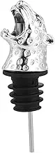 Vaguelly Alloy Leopard Head Wine Pourer Stoppers Stylish Wine Bottle Caps for Home Parties Unique Beverage Stopper Silver Finish