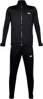 [Under Armour] EMEA Track Suit, Comfortable Tracksuit with Soft Inner Material, Warm and Quick-Drying Sportswear Set with Practical Side Pockets Men, Black