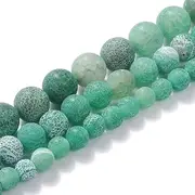 [STAR LOONG] Natural Stone Beads 8mm Green Frosted Gemstone Round Loose Beads Crystal Energy Stone Healing Power for Jewelry Making DIY,1 Strand 15"