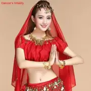 Belly Dance Costume Chiffon Lantern Short sleeve Gold Coins Tops & Tees Indian