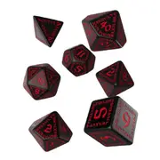 Runic Dice Set, 7 Pieces (Black/Red)