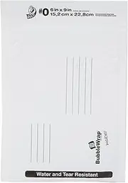 Duck Brand Bubble Wrap Cushioned Poly Mailers, White, #0-6 x 9 Inches, 25-Pack (664796)