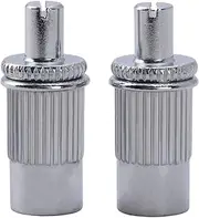 Musiclily Pro M8 Metric Nashville Tune-o-matic Bridge Mounting Studs and Inserts Bushings Set for Import Les Paul Style Electric Guitar, Chrome(Set of 2)