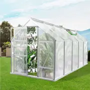 Lambu Greenhouse Aluminium Walk In Green House Garden Plant Shed PC 3.16x1.9x1.95