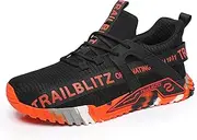 TRAILBLITZ Composite Steel Toe Shoes for Men Work Safety Sneakers Non Slip Comfortable Lightweight Breathable Mens Hard Toe Industrial Construction Tennis Slip On Footwear