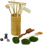 BangBangDa Mini Zen Garden Rake Tabletop Rock Garden Tools Mini Kits for Sandbox Rake Set F White