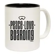 Power Monkeez Peace Love BoardingSnowboarding Mug Cup