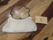 Patricia Nash nwt evening bag gold sparkling calf skin clutch chain strap