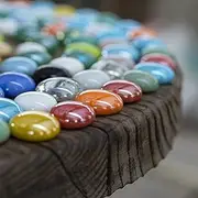 HappyFiller 10+ Opal Colored Glass Gems Flat Marble for Mosaics Crafts,Vase Fillers,Aquarium Pebbles,Coffee Table Decor,Stepping Stone Beads,Mancala Board Game Replacement,Garden Landscape,1 LB