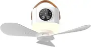 Portable Ceiling Fan Battery Operated Hanging Fan with Remote Control Camping Fan 4 Wind Speed Ceiling Fan with Light for Canopy Tent