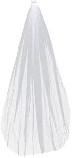 [CATIEBYE] Pure White Bridal Veil Floor Length Wedding Veil Comb for Elegant Look