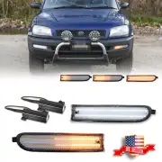 Clear Front Bumper Switchback LED Paking Signal Lights For 1996-1997 Toyota Rav4 (for: Toyota)