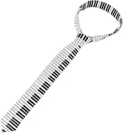 [zaoalife] Men's Retro Piano Keys Necktie Black & White Piano Keyboard Necktie Funny Novelty Polyester Necktie For Mens Wedding Party Work Casual, Black