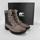 Sorel Women's Emelie 2 Lace-up Boots sz 7.5 Waterproof Insulated Leather Quarry