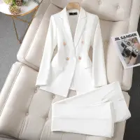 在飛比找Very buy優惠-白色西裝套裝女春秋氣質女神範OL套裝高級感休閒西裝正裝