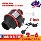 4" inch Inline Fan Industrial Extractor Duct Hydroponic Exhaust Vent Silent RA