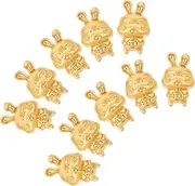 [LALAFINA] 10pcs Jewelry Making Rabbit Charms Chinese Zodiac Bunny Jewelry Bracelet Pendants