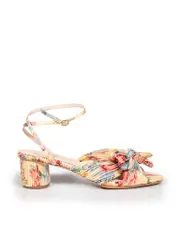 Floral Pattern Pleated Sandals