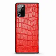 For Samsung Galaxy Note 20 Ultra Case Leather Crocodile Texture Cover Red