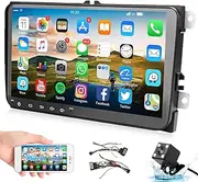 Double Din Car GPS Navigation Head Unit 9" Touch Screen for VW Skoda Octavia Golf Touran Passat B6 Jetta Polo Tiguan in Dash Autoradio Android Car Radio Support Bluetooth WiFi+ Rear View Camera