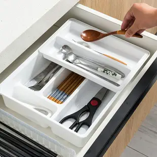 韓國進口抽屜收納盒廚房筷子餐具多層分隔式整理櫥柜工具置物盒