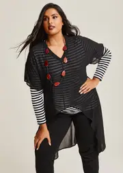 [Taking Shape] Taking Shape Chiffon Ada Layering Top Size 18-20 in Black - Plus Size Women's Clothing Black