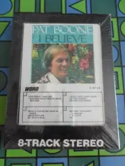 PAT BOONE ~ I BELIEVE ~ 8 TRACK TAPE ~ RARE 1977 WORD SEALED ~ GOSPEL GOD JESUS