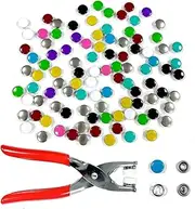 NILLOS Snap Fasteners Tool Kit, 400 PCS Metal Snap Buttons with Punch Hole Pliers for Sewing, Clothing, Crafting, DIY Crafts (Multicolor)