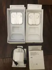 New Apple iPhone 6 Wired Earbuds (2) USB-C 20W Power Adapter Original Boxes OEM