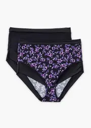 [Taking Shape] Taking Shape 2pk Smooth Control Briefs Size 26 in Purple Floral - Plus Size Women's Clothing Purple Floral
