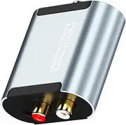 Hoement 1 Set Audio Converter Digital to Analog Optical Fiber Converter with Output Jack Built High Fidelity Amplifier Low Noise Transmission Compact Design for Easy Installation