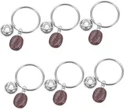 [Ipetboom] 6pcs Mini Coffee Cup Keychain Backpack Alloy Coffee Bean Charm Cute Key Holder Pendants for Bags Purses Car Keys Accessories