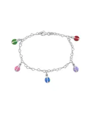 Italian Silver Ladybug Charm Bracelet