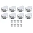 2Set Glass Shelf Brackets, Clamp Support Holder for 0.24"-0.31" Glass, Black