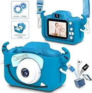 Kids Camera for Girls and Boys,Children Camera Digital Video,Kid Camera 2.0 Inches Screen 20.0MP Video, 32GB SD Card Include, Kid Toys Birthday,Chrismats 3-12 Years Old (Cow Blue)