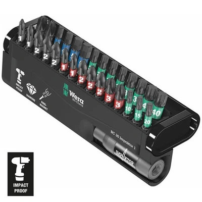 WERA BIT-CHECK 30 IMPACT READY IMPAKTOR DIAMOND COATED TIPS 30 PIECES SET NEW